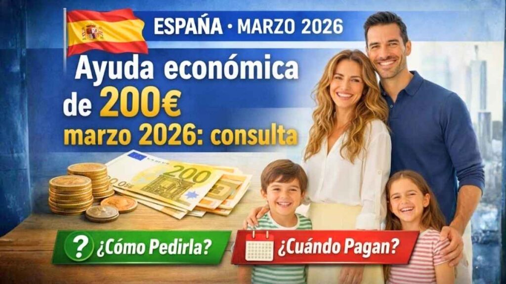 Ayuda económica de 200€ marzo 2026 consulta cómo pedirla y cuándo pagan en España