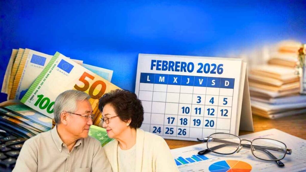 Fechas de pago febrero 2026 jubilados reciben pensión de 1.250€ confirmada